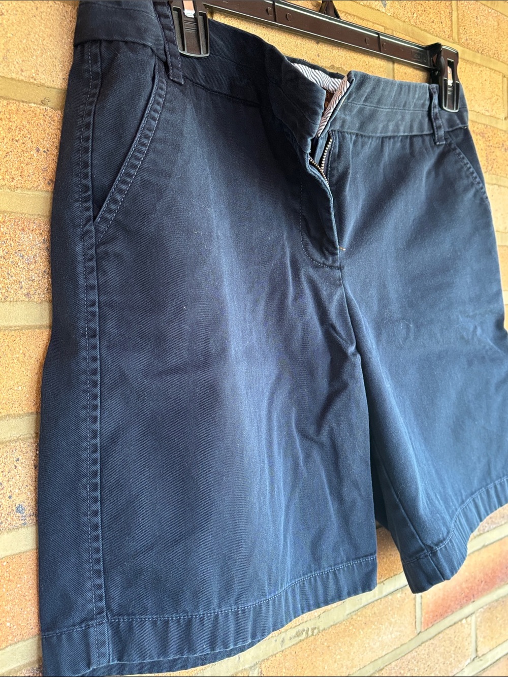 J. Crew Classic Zipper Fly Navy 100% Cotton Chino Shorts 10 - Picture 2 of 6